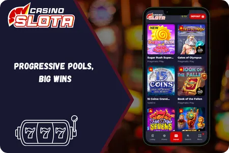 Slota Casino jackpot games progressive and fixed prizes