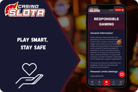 Slota Casino responsible gaming tools and limits
